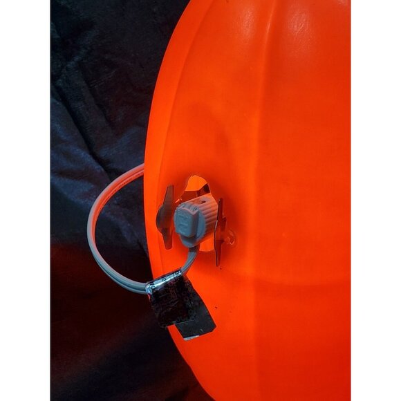 Halloween JACK-O-LANTERN BLOW MOLD 9"h w/ light cord orange plastic pumpkin head - Picture 8 of 11
